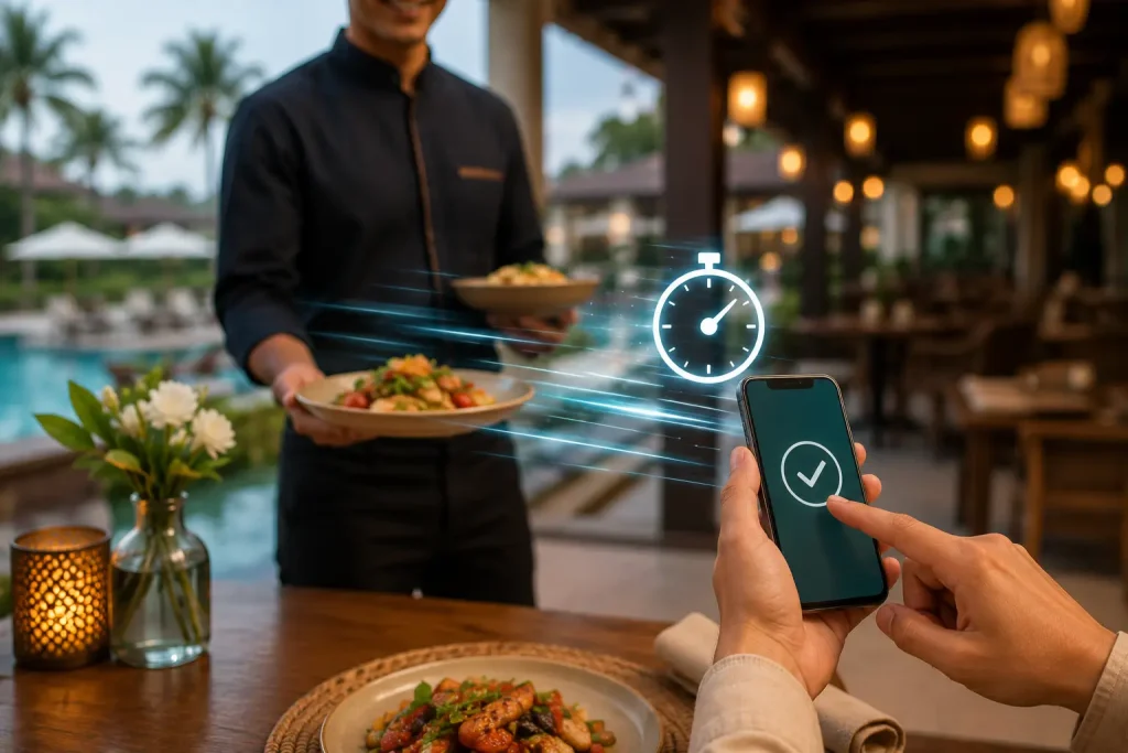 Contactless hotel food ordering software with digital guest ordering and instant service requests