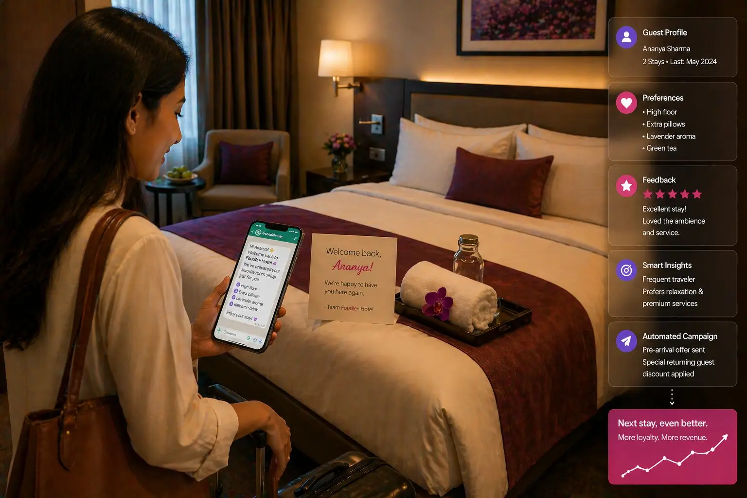 Hotel guest personalization CRM for delivering personalized hospitality experiences