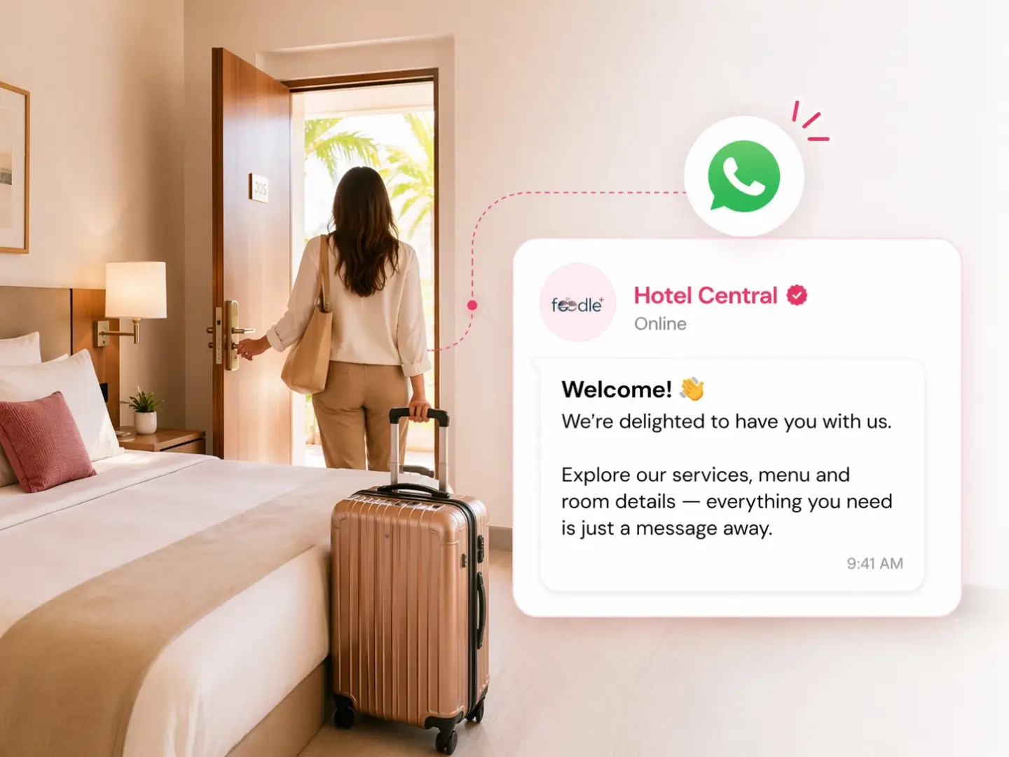 QR codes placed across the hotel property for instant guest access to services