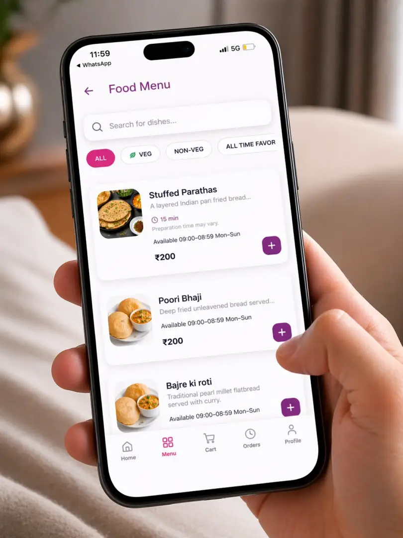 Guests browse live menu