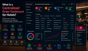 Centralized hotel order dashboard with real-time order tracking, guest requests, analytics, and live operational insights.