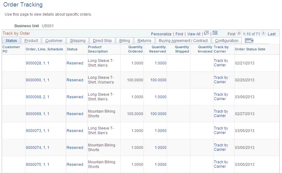 real time order tracking 